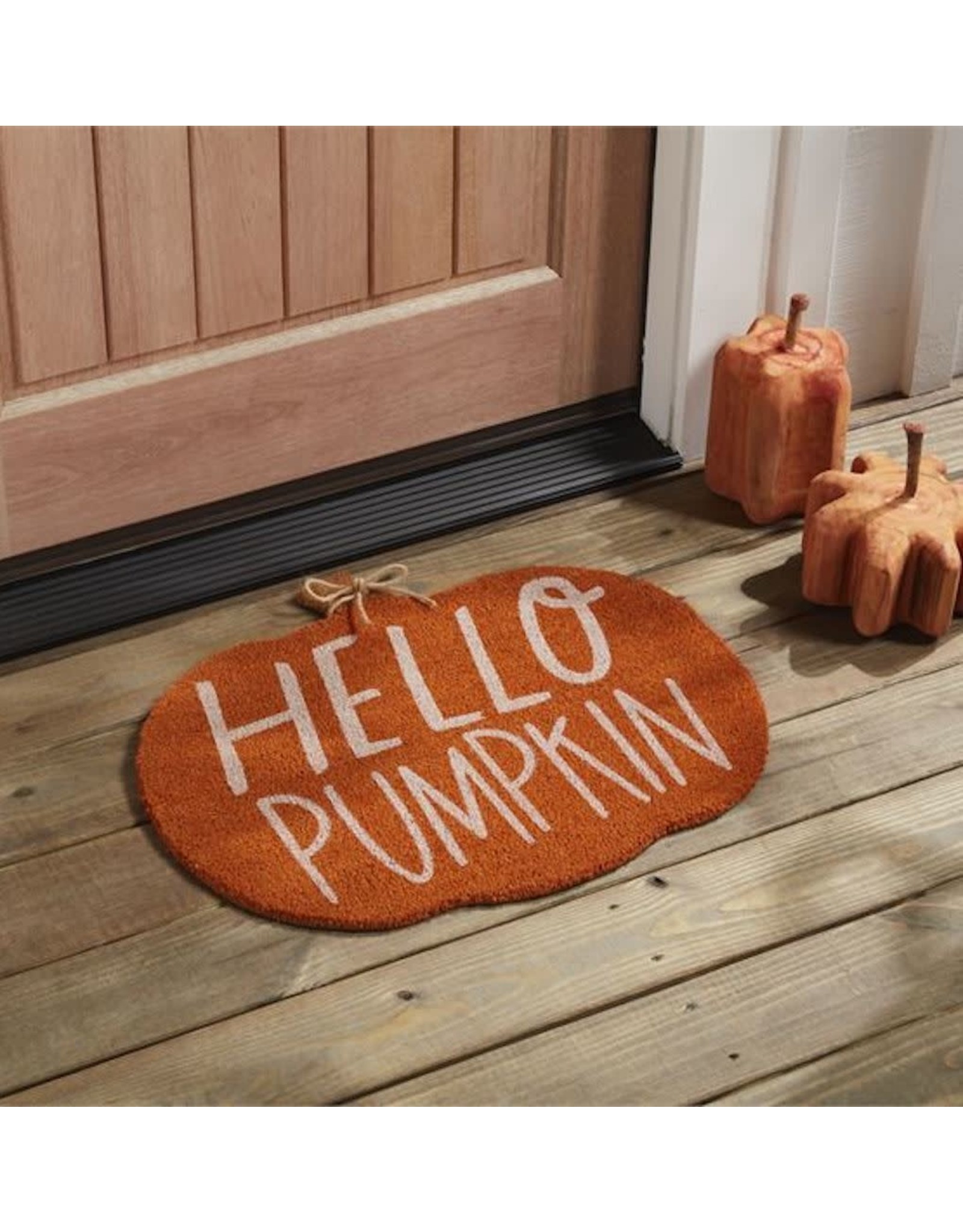 Mud Pie Hello Pumpkin Doormat Woven Coir Mat