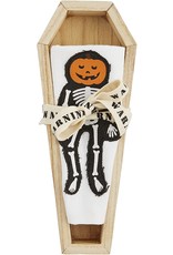 Mud Pie Halloween Cracker Dish Set W Pumpkin Skeleton Towel