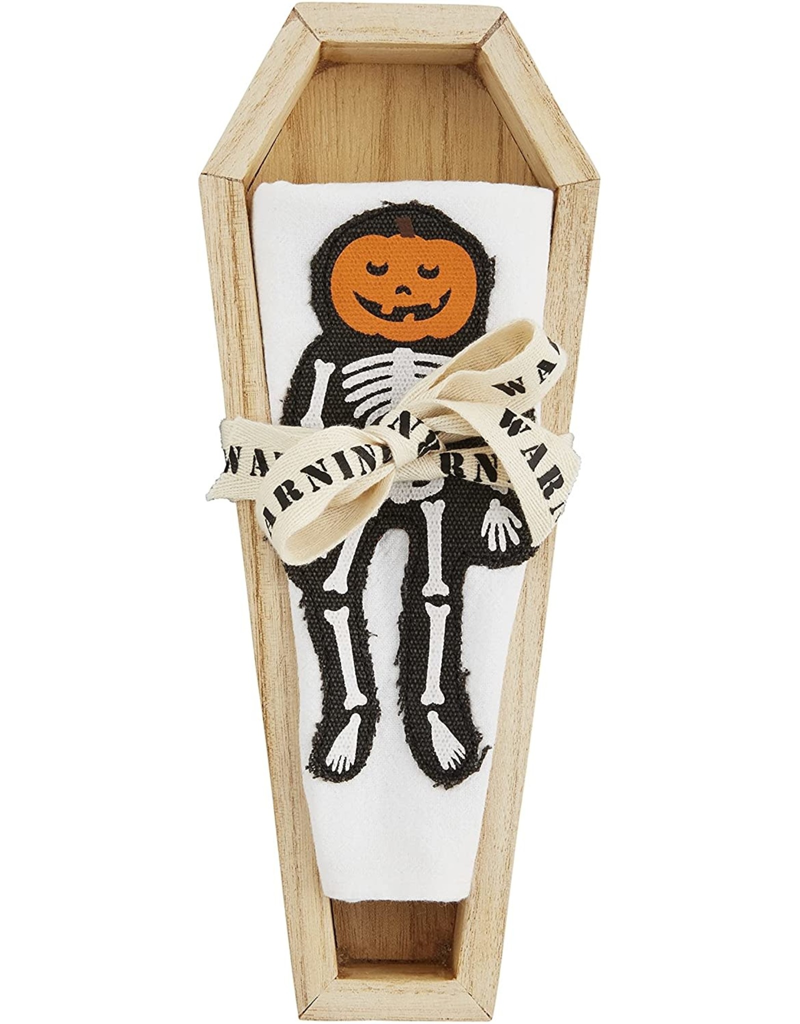 Mud Pie Halloween Cracker Dish Set W Pumpkin Skeleton Towel