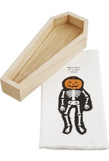 Mud Pie Halloween Cracker Dish Set W Pumpkin Skeleton Towel