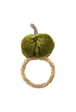 Mud Pie Velvet Pumpkin Napkin Ring - Green