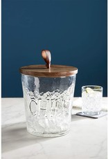 Mud Pie Chill Textured Glass Ice Bucket w Lid