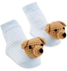 Mud Pie Baby Gifts Blue Dog Rattle Toe Socks