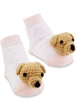 Mud Pie Baby Gifts Pink Dog Rattle Toe Socks