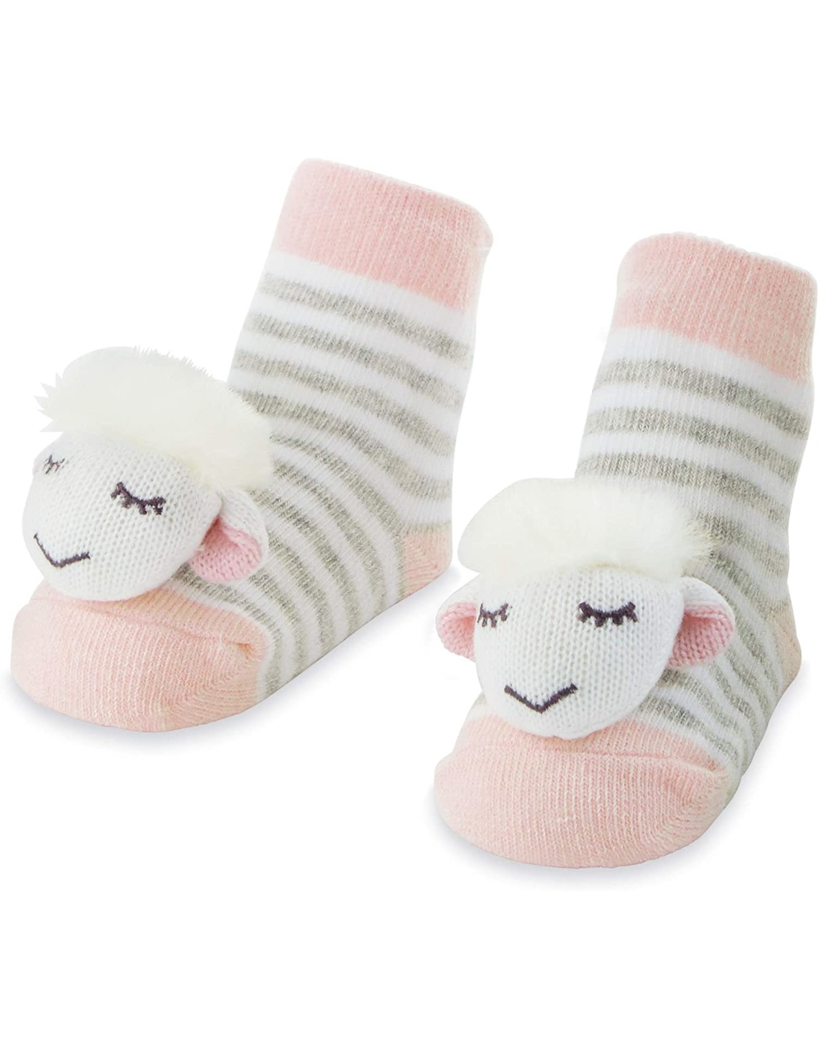 Mud Pie Baby Gifts Pink Sheep Rattle Toe Socks