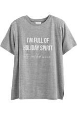Mud Pie Holiday Graphic Tees Full Of Holiday Spirit - Wine T-Shirt M-L