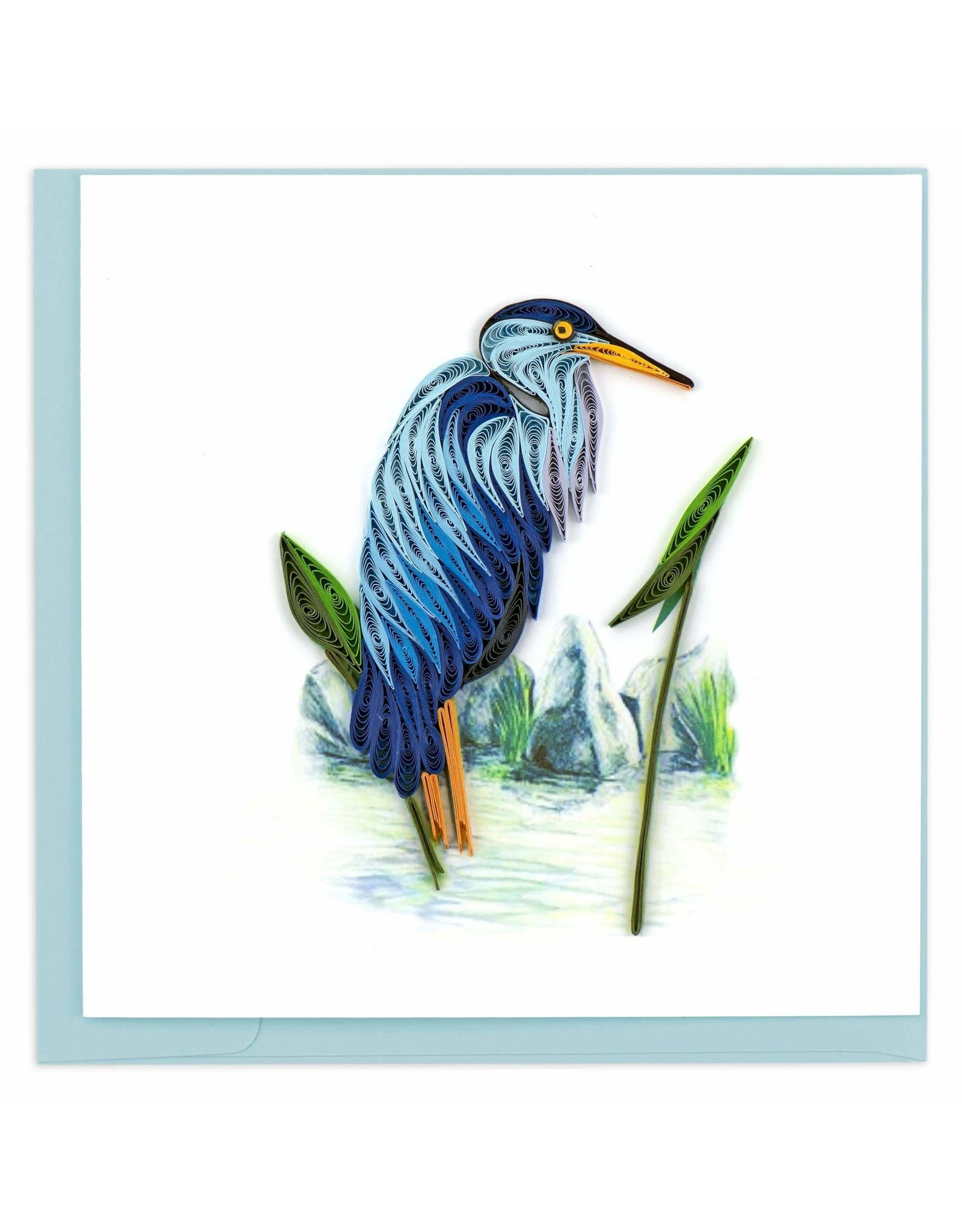 Quilling Card Quilled Blue Heron Greeting Card