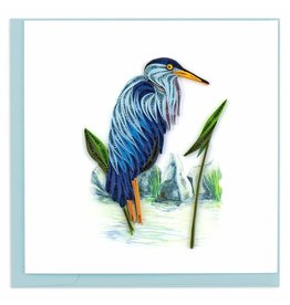 Quilling Card Quilled Blue Heron Greeting Card