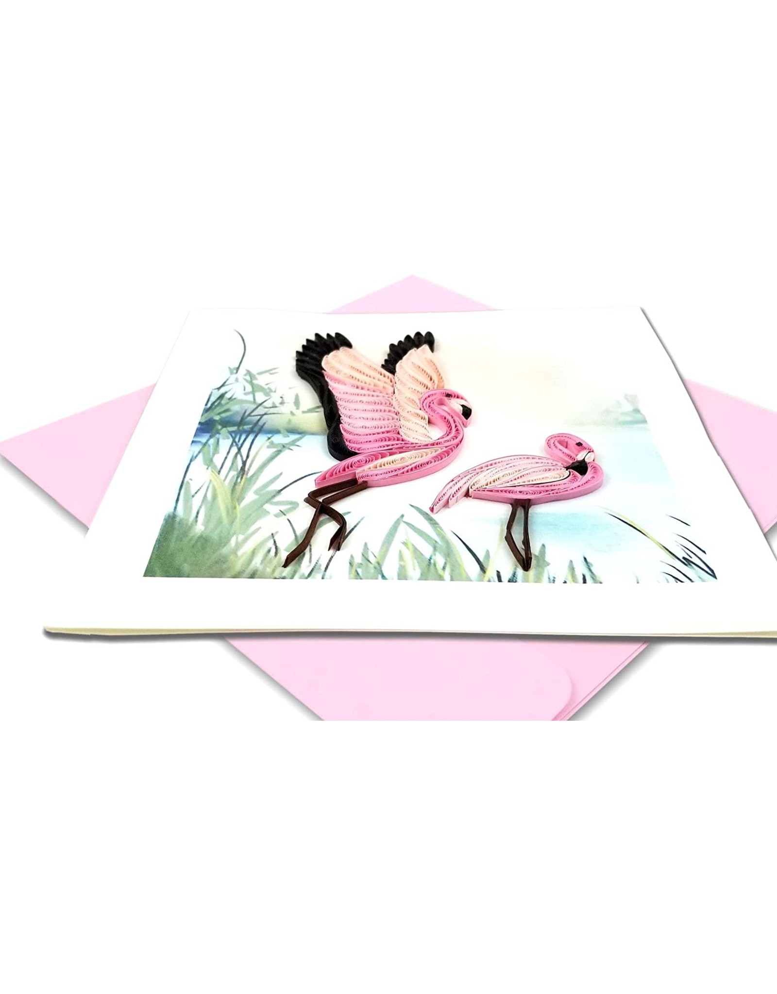 Quilling Card Quilled Flamingos Greeting Card