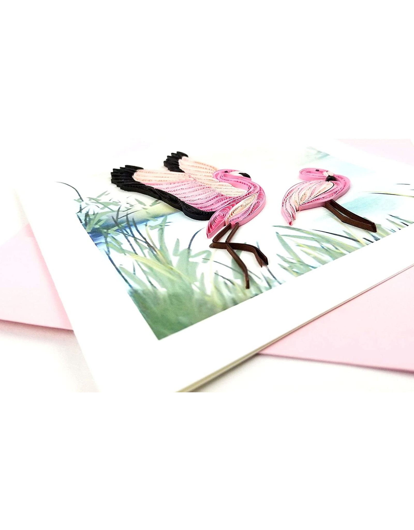 Quilling Card Quilled Flamingos Greeting Card