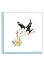 Quilling Card Quilled Special Delivery Stork Greeting Card