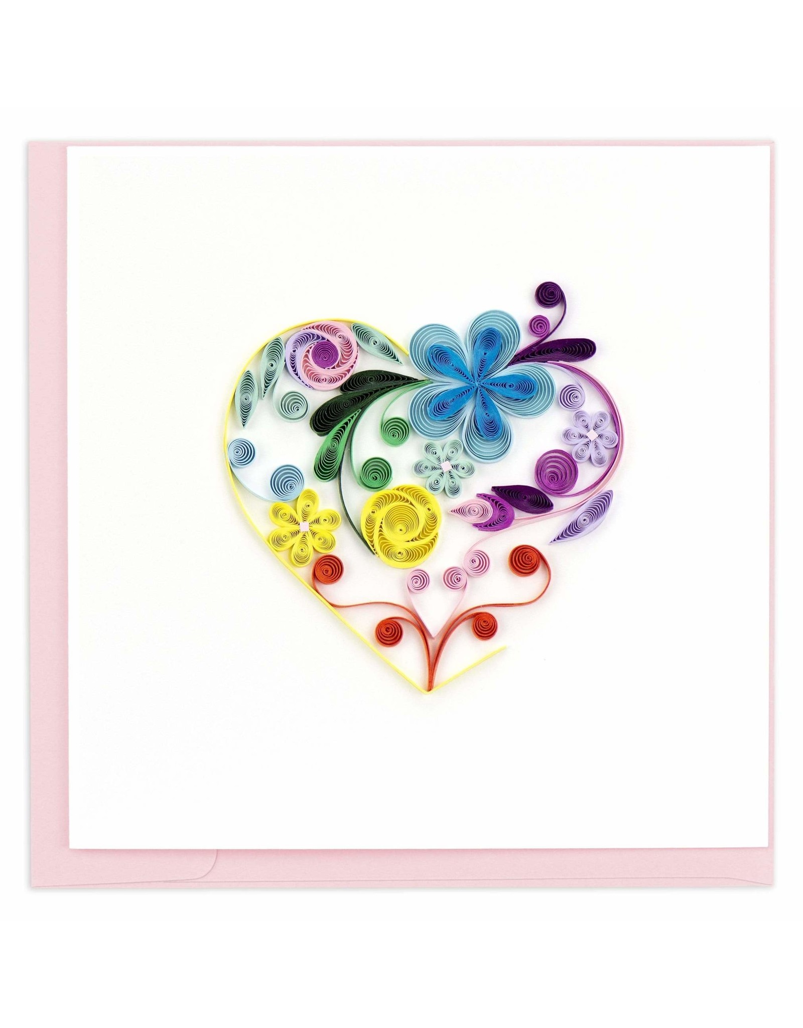 Quilling Card Quilled Floral Rainbow Heart Greeting Card