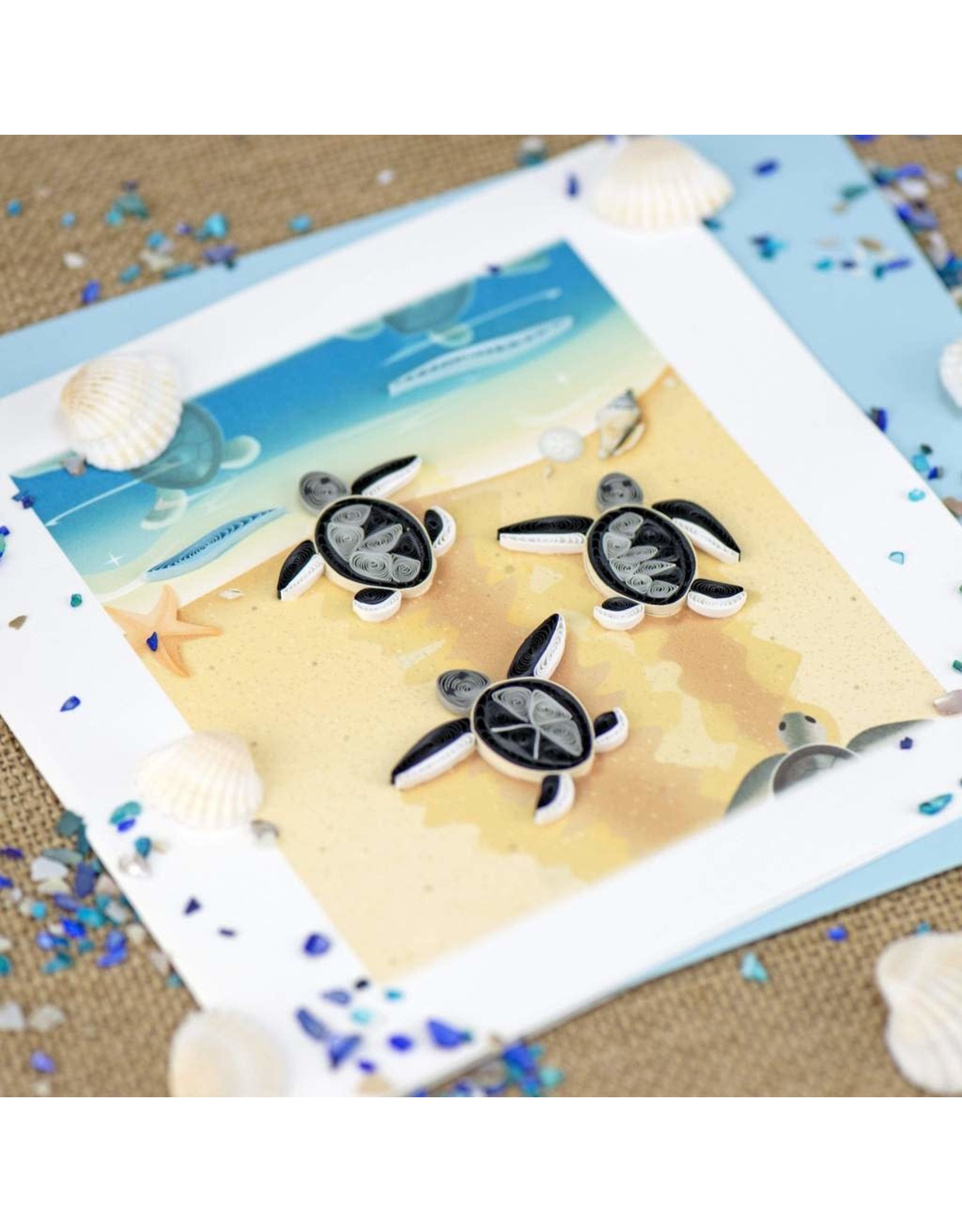 Quilling Card Quilled Sea Turtle Hatchlings Greeting Card