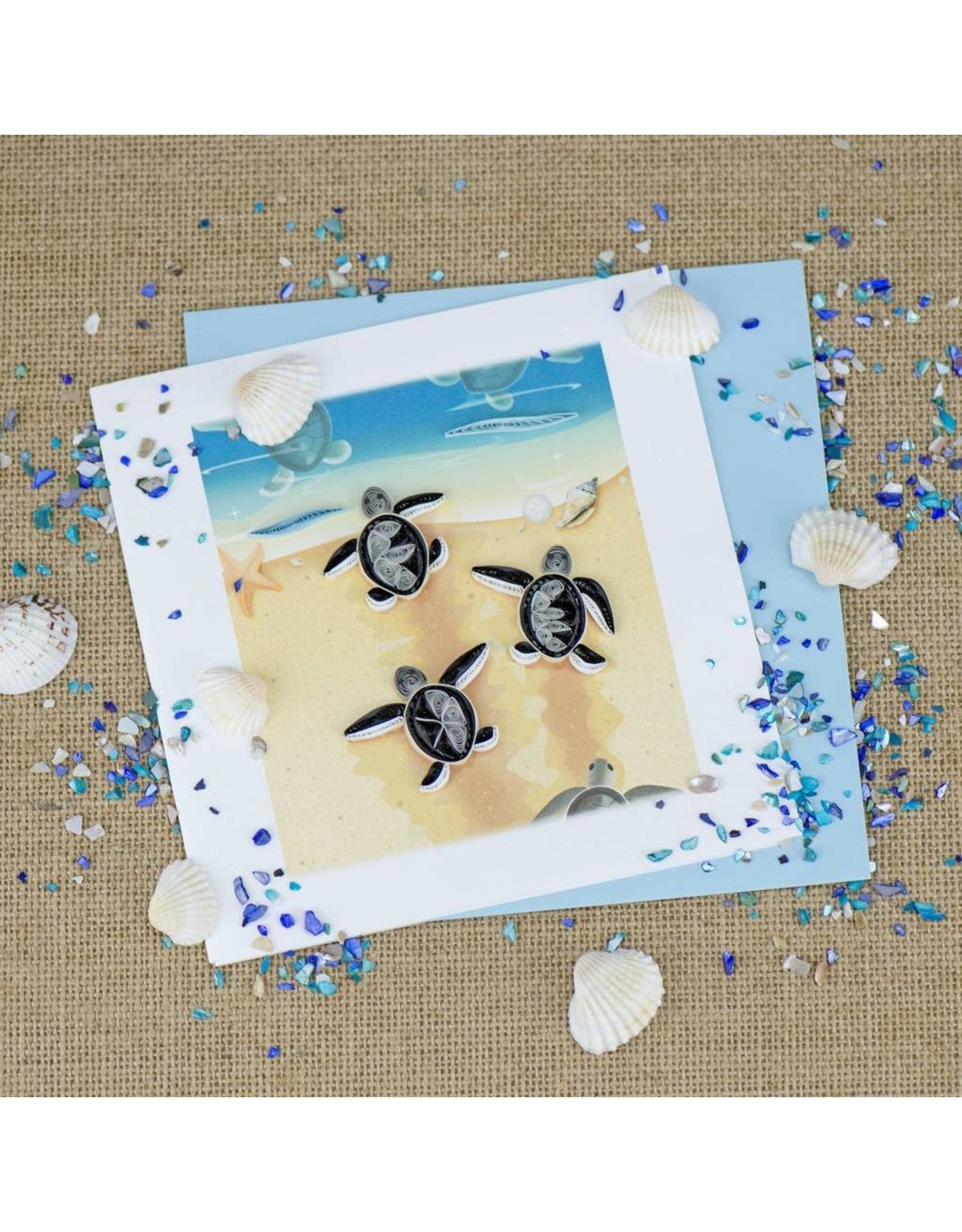 Quilling Card Quilled Sea Turtle Hatchlings Greeting Card