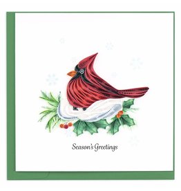 Quilling Card Quilled Red Cardinal Christmas Greeting Card