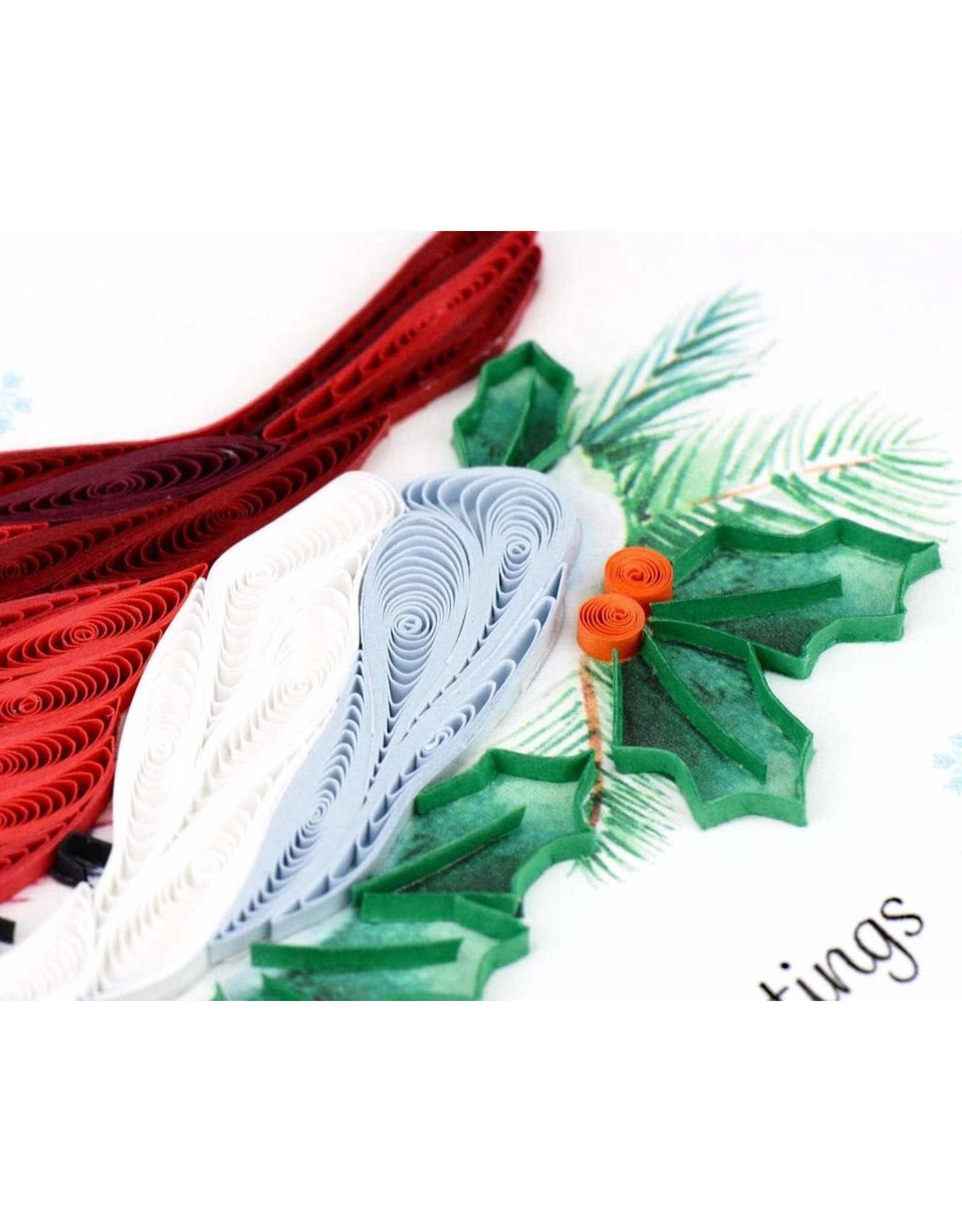 Quilling Card Quilled Red Cardinal Christmas Greeting Card