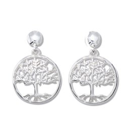 Periwinkle by Barlow Silver Tree Of Life Earrings