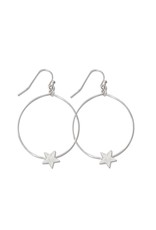 Periwinkle by Barlow Silver Hoops Star Earrings