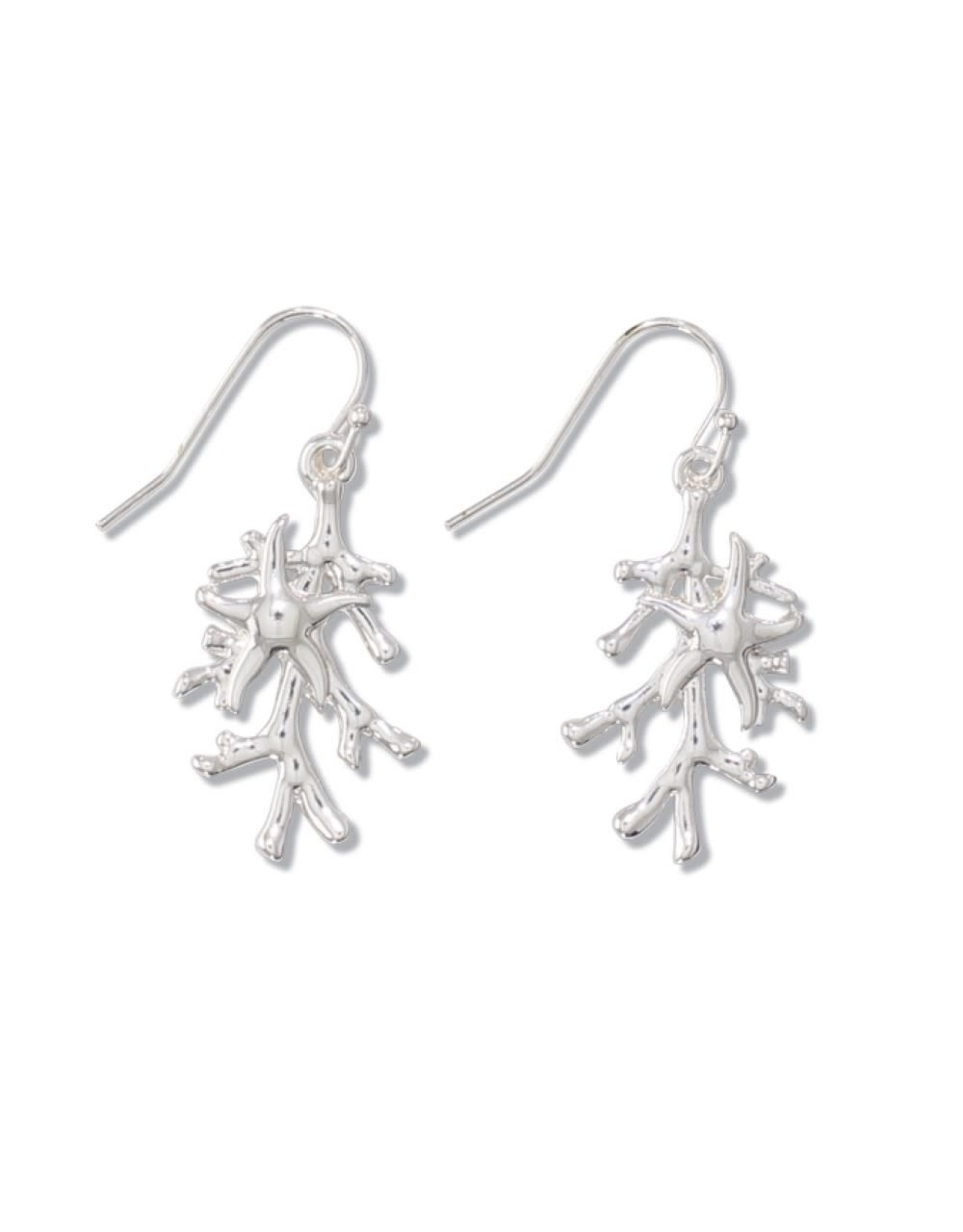 Periwinkle by Barlow Silver Coral Starfish drop Earrings
