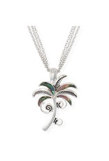 Periwinkle by Barlow 17 Inch Palm Tree Abalone Inlay Necklace