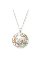 Periwinkle by Barlow 17 Inch Two Tone Sand Dollar Mint Accent Necklace