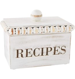 Mud Pie Beaded Recipe Box Set With Recipe Cards
