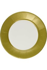 Caspari Paper Dinner Plates Round Linen Gold 8pk