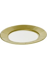 Caspari Paper Dinner Plates Round Linen Gold 8pk