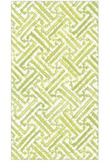 Caspari Paper Guest Towel Napkins 15pk Fretwork Moss Green