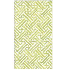 Caspari Paper Guest Towel Napkins 15pk Fretwork Moss Green