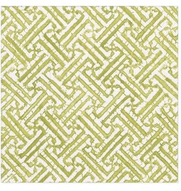 Caspari Paper Cocktail Napkins 20pk Fretwork In Moss Green