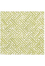 Caspari Paper Lunch Napkins 20pk Fretwork In Moss Green