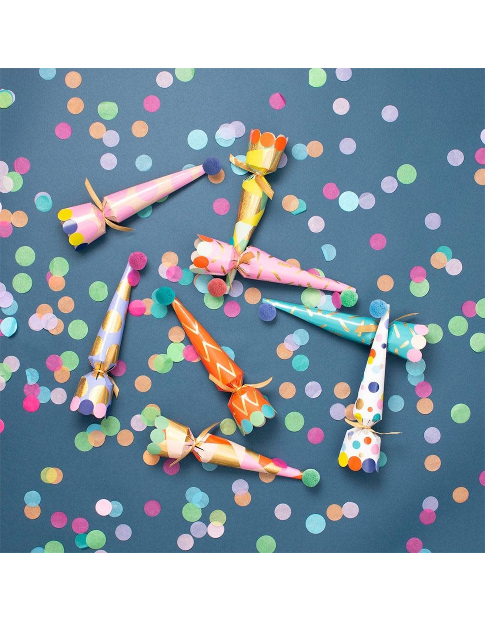 Caspari Party Hats Cone Celebration Crackers 8pk