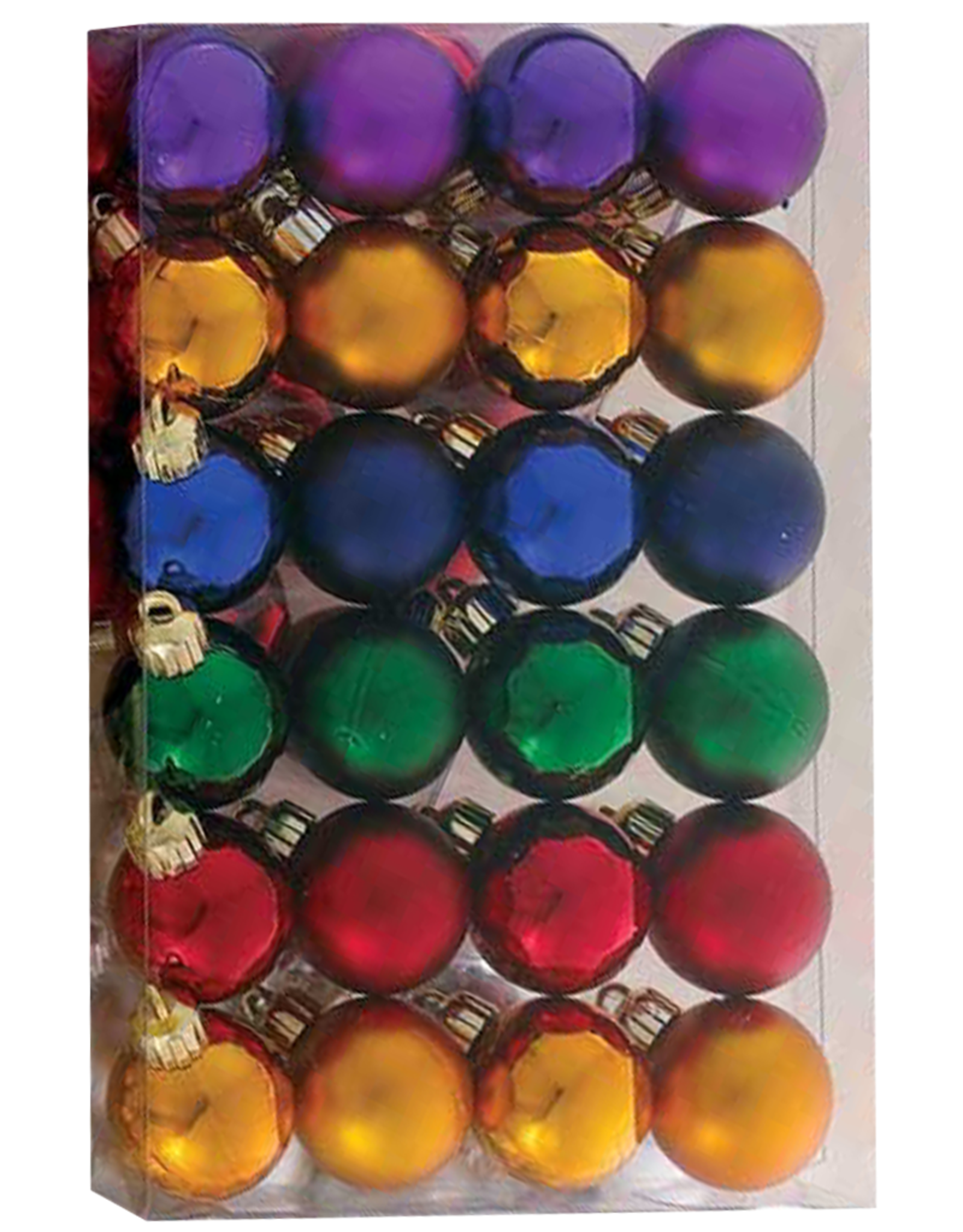 Kurt Adler Miniature Shatterproof Ball Ornaments 24pc 30MM Multi-Color
