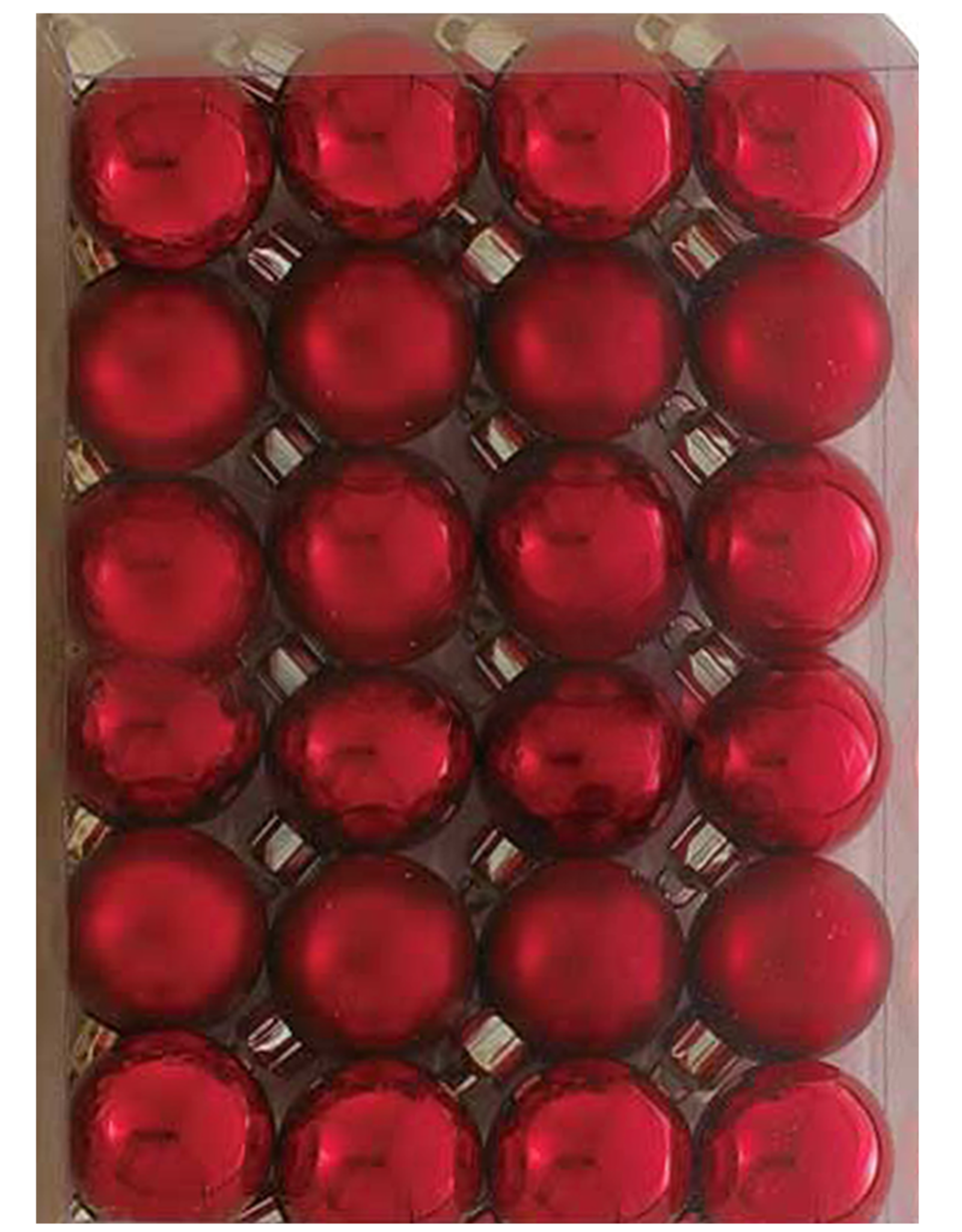 Kurt Adler Miniature Shatterproof Ball Ornaments 24pc 30MM Red