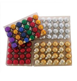 Kurt Adler Miniature Shatterproof Ball Ornaments 24pc 30MM Set of 4