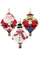 Kurt Adler Nobel Gems Hot Air Balloon Glass Ornaments Set of 3 Assorted