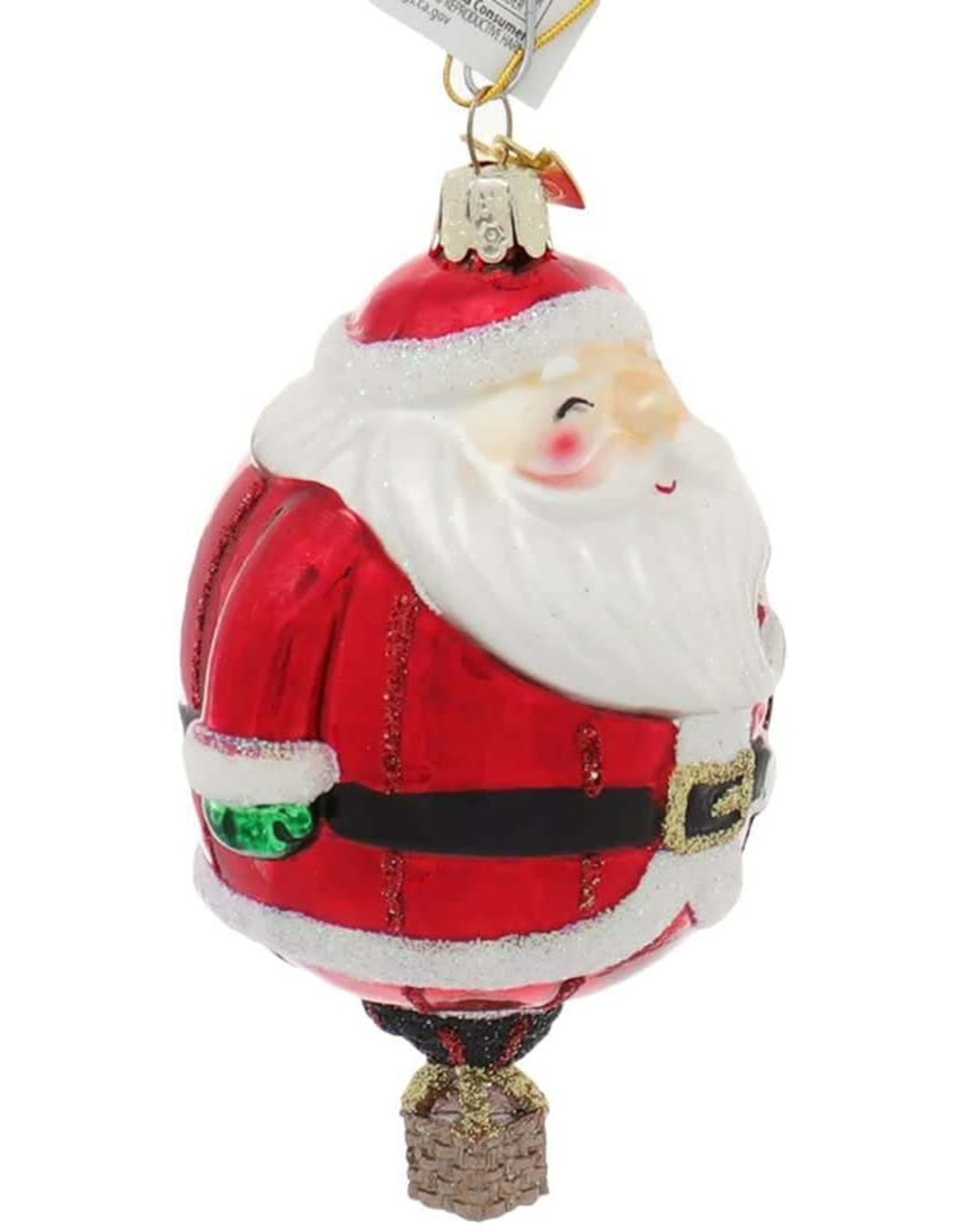Kurt Adler Nobel Gems Hot Air Balloon Glass Ornaments Set of 3 Assorted