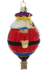 Kurt Adler Nobel Gems Hot Air Balloon Glass Ornaments Set of 3 Assorted