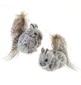 Kurt Adler Grey Hanging Squirrel Ornaments Set of 2 Assorted