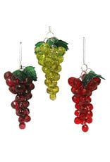 Kurt Adler Beaded Grape Ornaments 3 Assorted