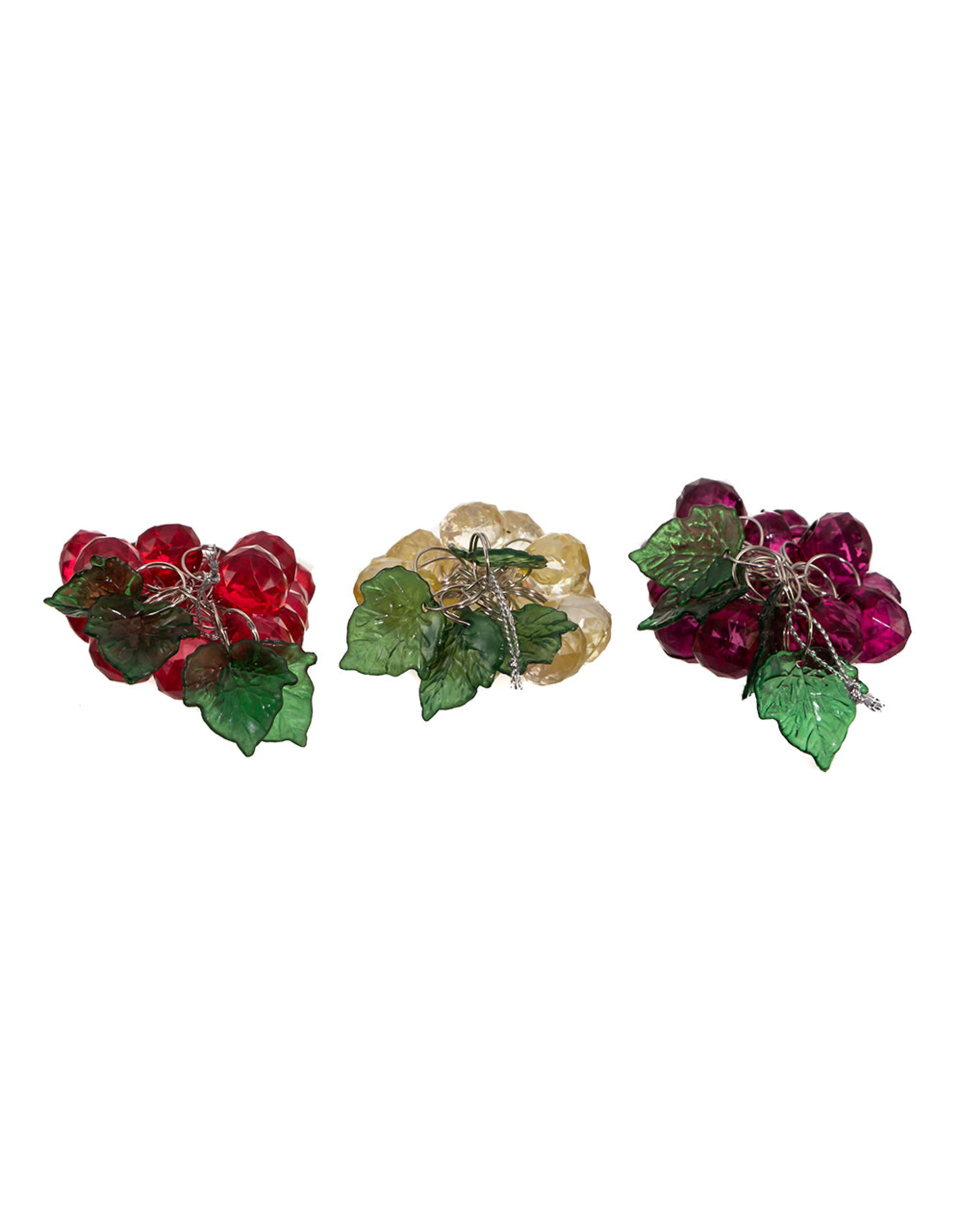 Kurt Adler Beaded Grape Ornaments 3 Assorted