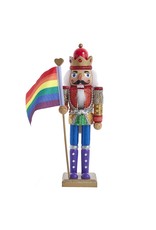 Kurt Adler Gay Pride Nutcracker Holding Pride Flag