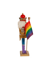 Kurt Adler Gay Pride Nutcracker Holding Pride Flag