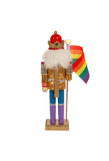 Kurt Adler Gay Pride Nutcracker Holding Pride Flag
