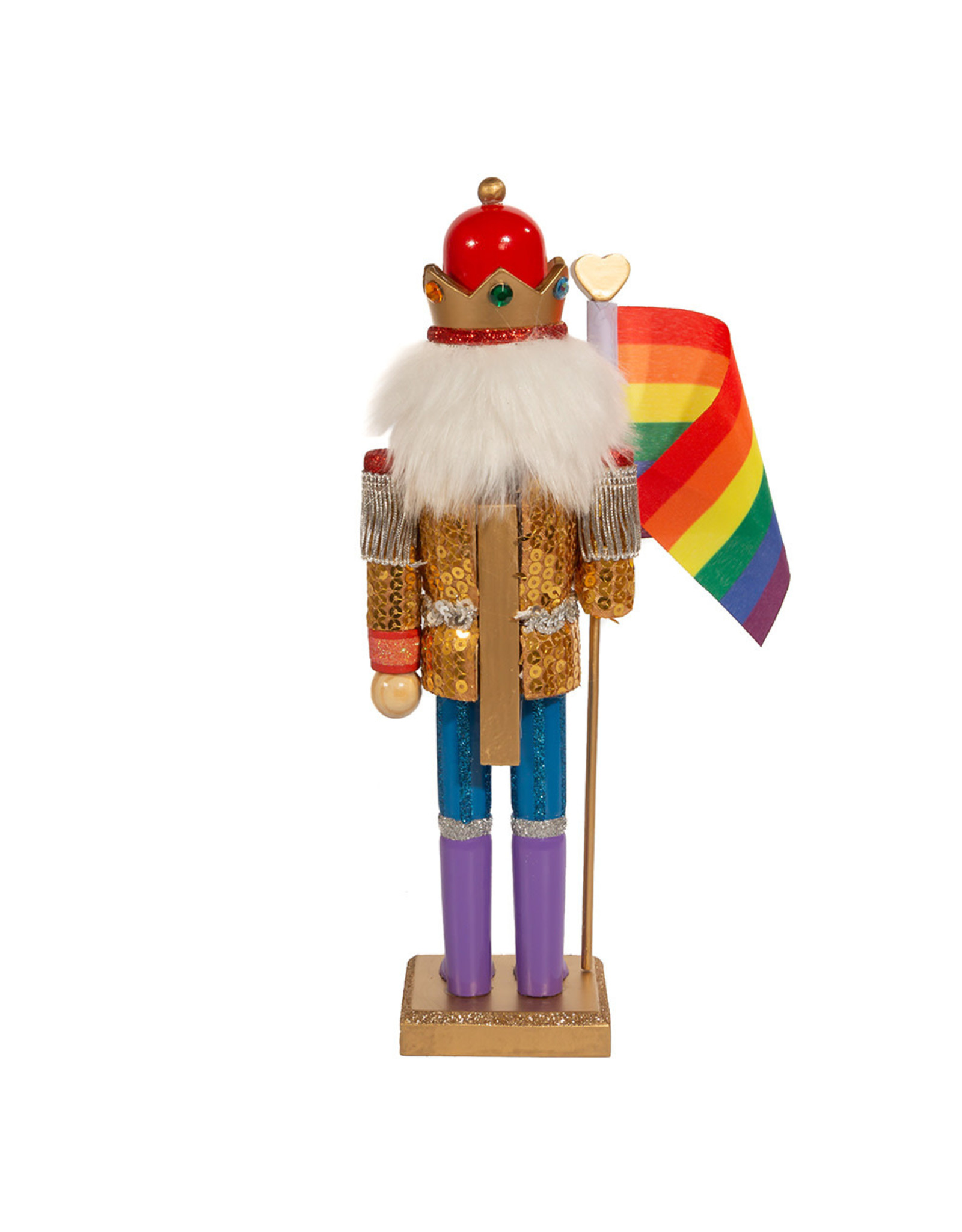 Kurt Adler Gay Pride Nutcracker Holding Pride Flag