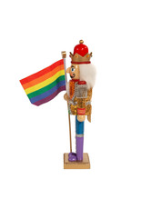 Kurt Adler Gay Pride Nutcracker Holding Pride Flag