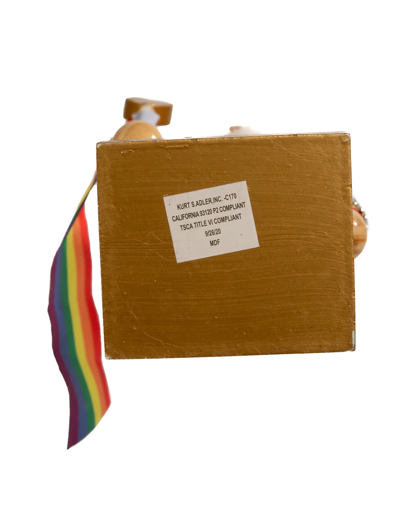 Kurt Adler Gay Pride Nutcracker Holding Pride Flag