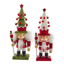 Kurt Adler Tree Hat Nutcrackers 9.25 Inch 2 Assorted