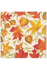 Caspari Fall Thanksgiving Paper Cocktail Napkins 20pk Woodland Leaves